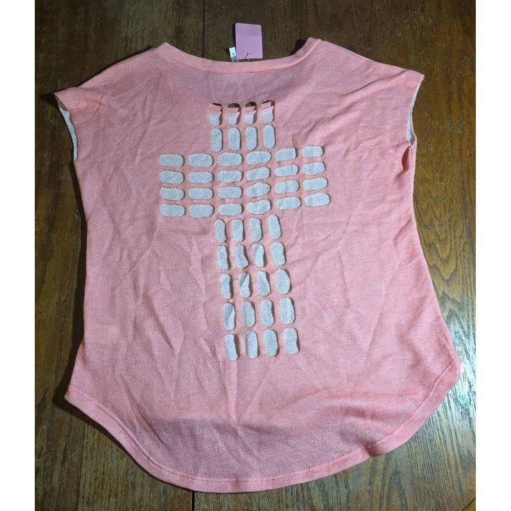 Y2K Joel Cut Out Top Women's Large 2000's Casual Pink Cross Grunge